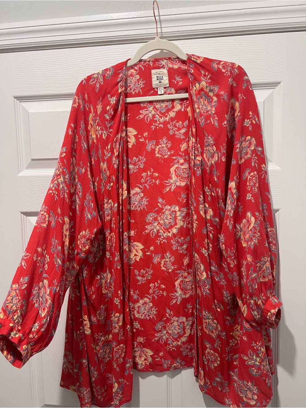 Billabong Red Floral Lightweight Kimono